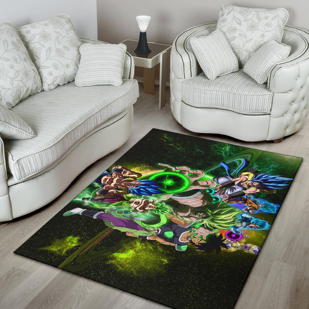 Dragon Ball Anime DB Goku And Vegeta Green Power Galaxy Area Rug Home Decor