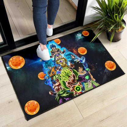Dragon Ball Anime DB Super Saiyan Power Blue Vapor Galaxy Door Mat Home Decor