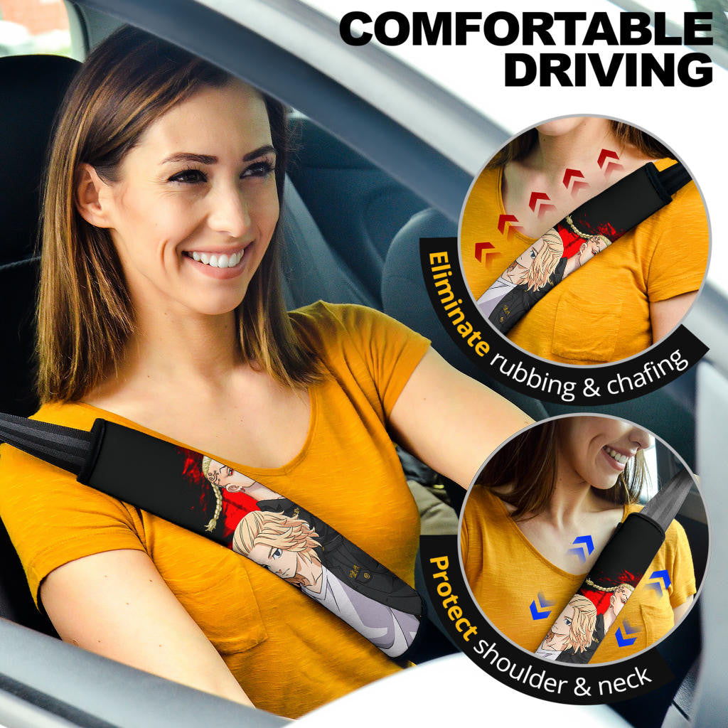 Tokyo Revengers Anime Mikey And Draken No Emotional Face Seat Belt Covers