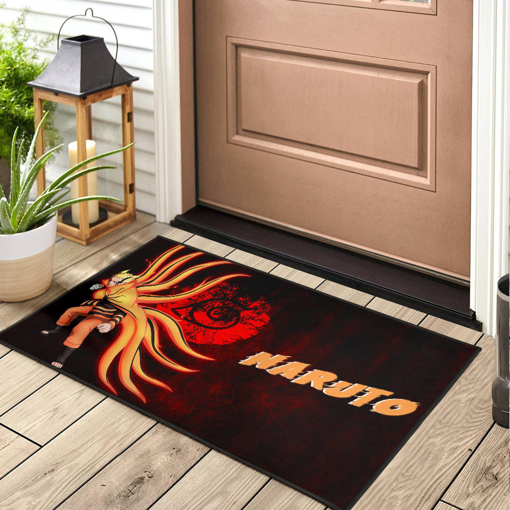 Naruto Anime Naruto Nine Tails Red And Black Door Mat Home Decor