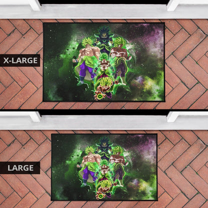 Dragon Ball Anime DB Super Saiyan Broly Moments Green Vapor Galaxy Door Mat Home Decor