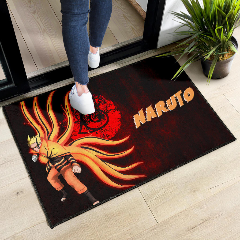 Naruto Anime Naruto Nine Tails Red And Black Door Mat Home Decor