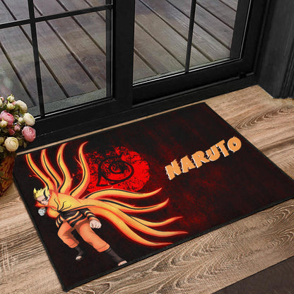 Naruto Anime Naruto Nine Tails Red And Black Door Mat Home Decor