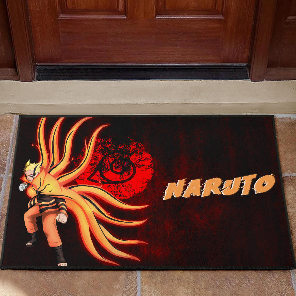 Naruto Anime Naruto Nine Tails Red And Black Door Mat Home Decor