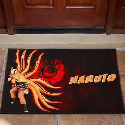Naruto Anime Naruto Nine Tails Red And Black Door Mat Home Decor