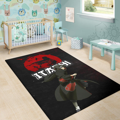 Naruto Anime Itachi Uchiha Crow Fading Silhouette Area Rug Home Decor