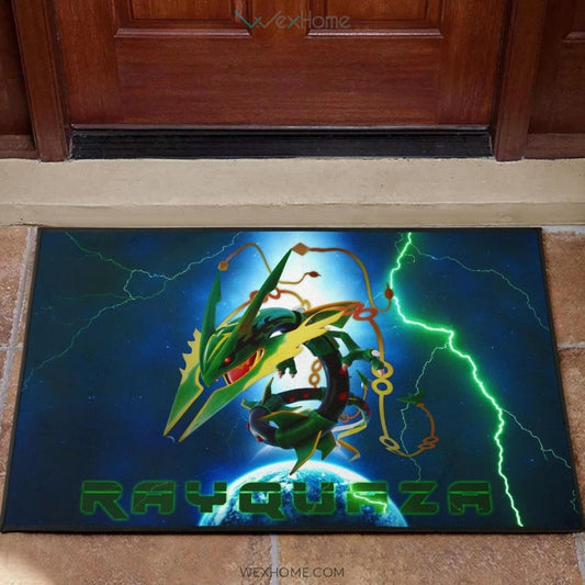 Pokemon Anime Pokemon Rayquaza Ultra Universe Blue Door Mat Home Decor
