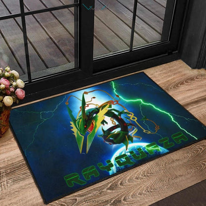 Pokemon Anime Pokemon Rayquaza Ultra Universe Blue Door Mat Home Decor