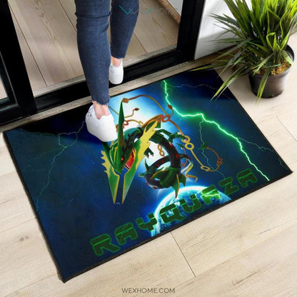 Pokemon Anime Pokemon Rayquaza Ultra Universe Blue Door Mat Home Decor