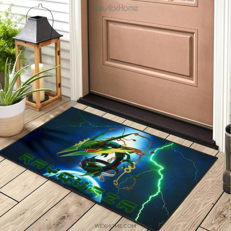 Pokemon Anime Pokemon Rayquaza Ultra Universe Blue Door Mat Home Decor