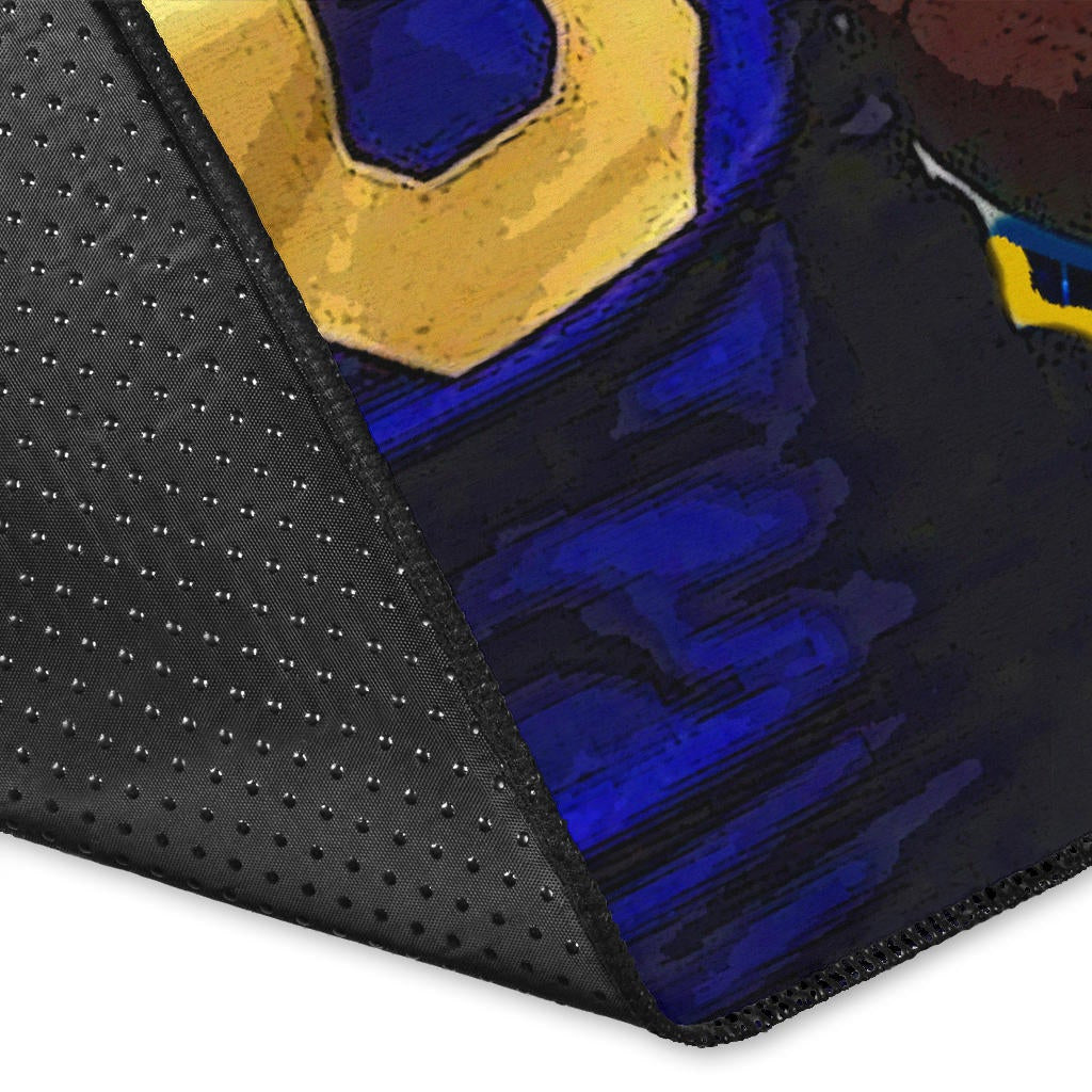 Los Angeles Rams American Football Team Raymond Calais 30 Holding Rugby Ball Brick Background Area Rug Home Decor