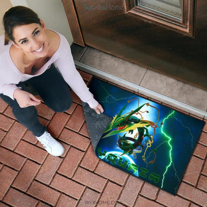 Pokemon Anime Pokemon Rayquaza Ultra Universe Blue Door Mat Home Decor