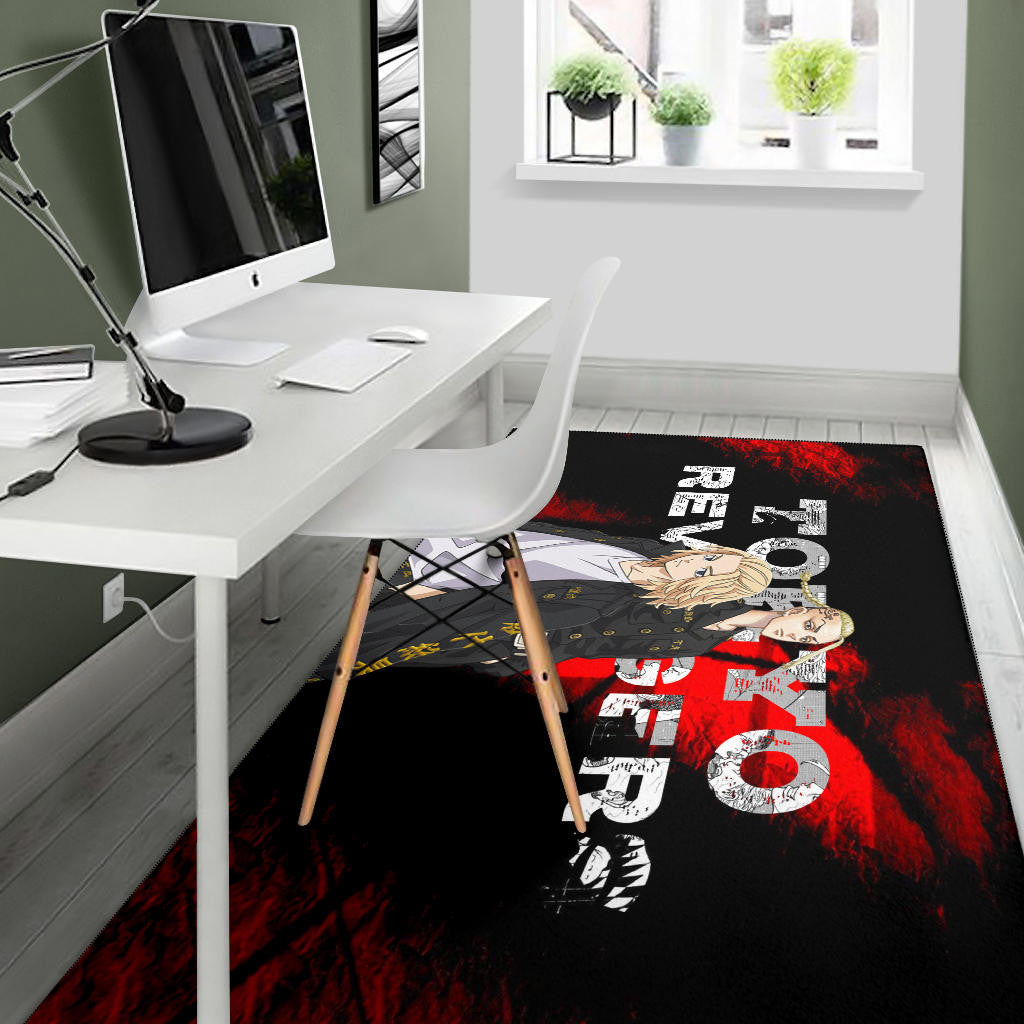 Tokyo Revengers Anime Mikey And Draken No Emotional Face Area Rug Home Decor