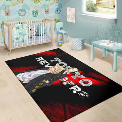 Tokyo Revengers Anime Mikey And Draken No Emotional Face Area Rug Home Decor