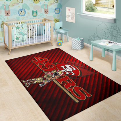 San Francisco American Football 49ers Football Minimal Muscle Player Artwork Area Rug Home Decor
