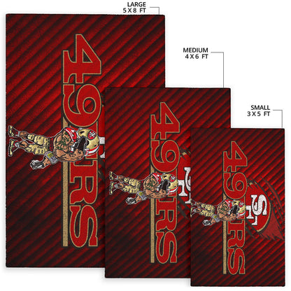 San Francisco American Football 49ers Football Minimal Muscle Player Artwork Area Rug Home Decor