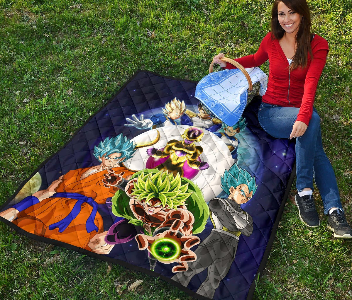 Dragon Ball Anime DB Super Saiyan Characters Broly Goku Premium Quilt Blanke