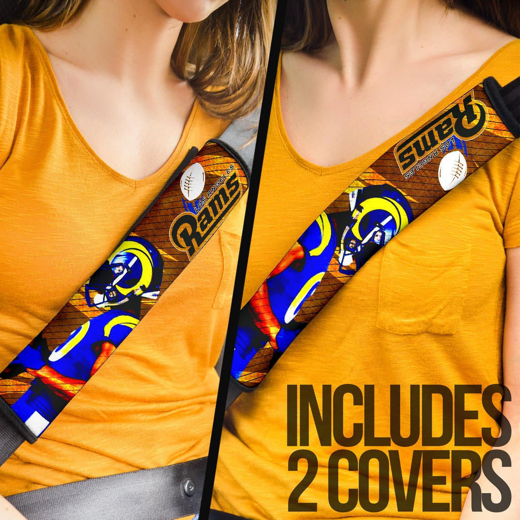 Los Angeles Rams American Football Team Cool Jalen Ramsey 20 With Rugby Ball Seat Belt Covers