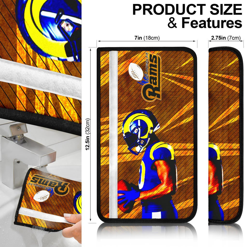 Los Angeles Rams American Football Team Cool Jalen Ramsey 20 With Rugby Ball Seat Belt Covers