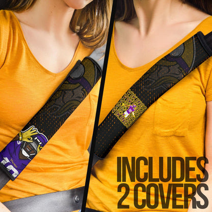 Minnesota Vikings American Football Team Funny Justin Jefferson 18 Pose Viking Head Underground Seat Belt Covers