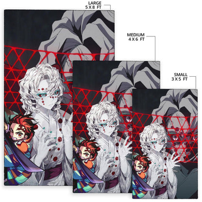 Demon Slayer Anime Rui Spider Demon Web Vs Tanjiro Area Rug Home Decor