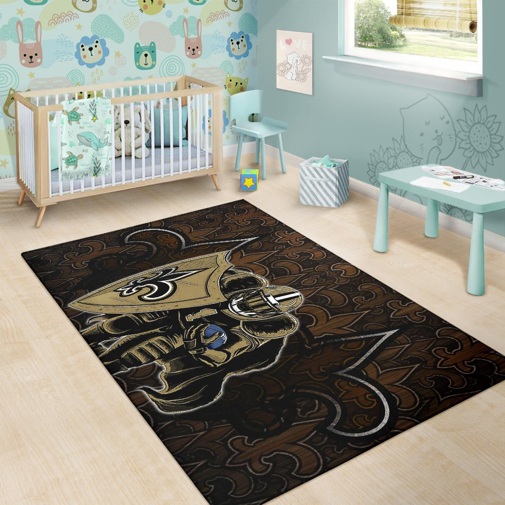 New Orleans Saints American Football Team Marquez Callaway 1 With Shield Saints Doodle Area Rug Home Decor