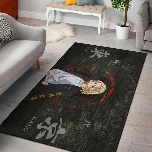 Tokyo Revengers Anime Cool Mikey Gang Kanji Text Area Rug Home Decor
