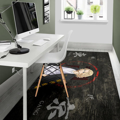 Tokyo Revengers Anime Cool Mikey Gang Kanji Text Area Rug Home Decor