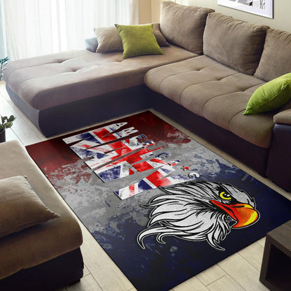 US Independence Day America's Navy On US Flag Eagle Face Area Rug Home Decor