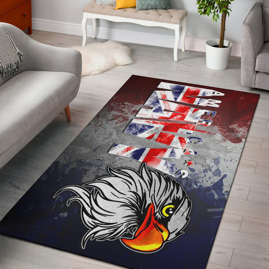 US Independence Day America's Navy On US Flag Eagle Face Area Rug Home Decor