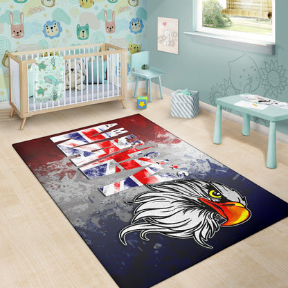 US Independence Day America's Navy On US Flag Eagle Face Area Rug Home Decor