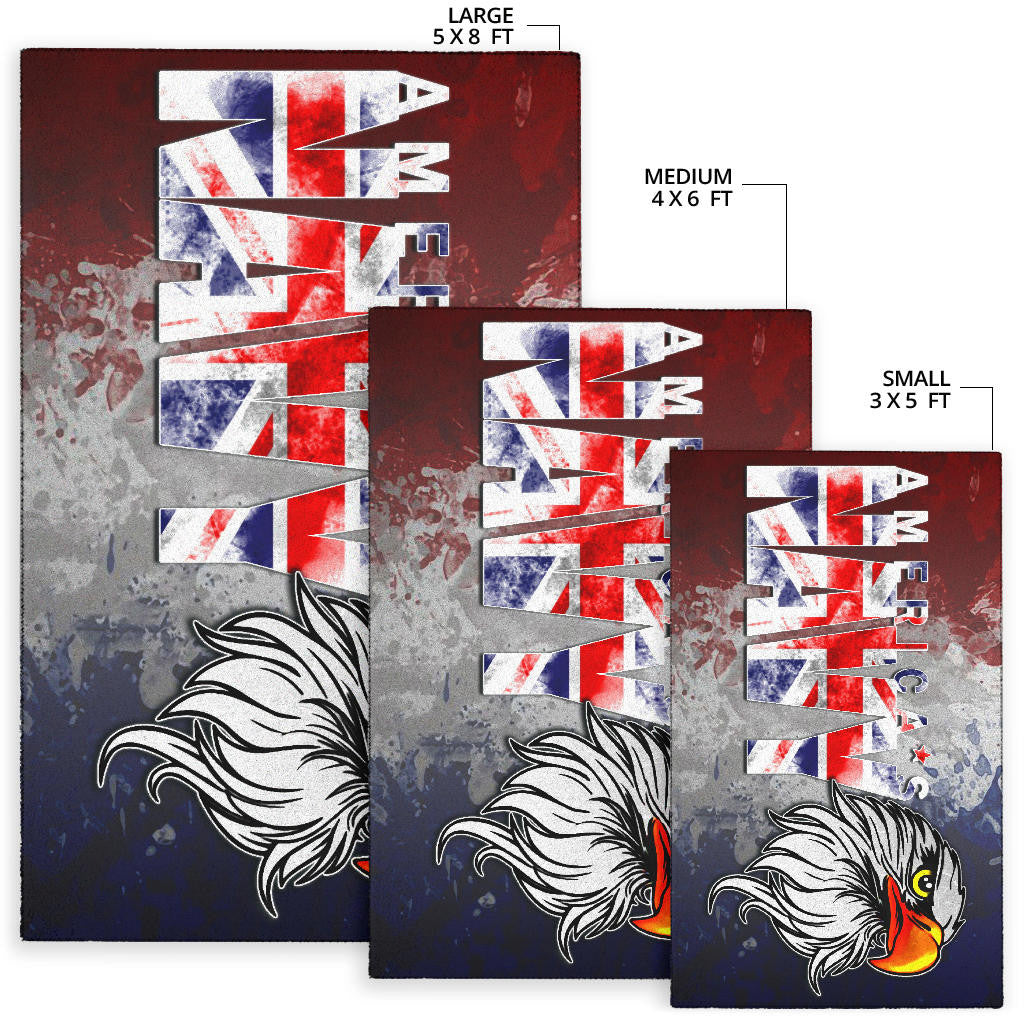 US Independence Day America's Navy On US Flag Eagle Face Area Rug Home Decor