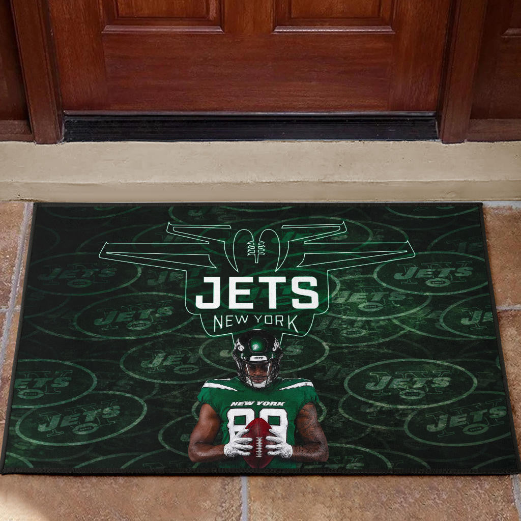 New York American Football Jets Football Door Mat Cool Player Dark Green Theme Door Mat Home Decor