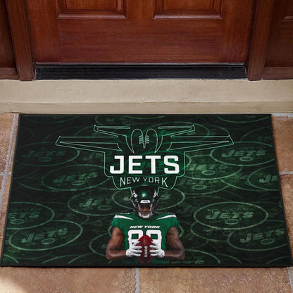New York American Football Jets Football Door Mat Cool Player Dark Green Theme Door Mat Home Decor