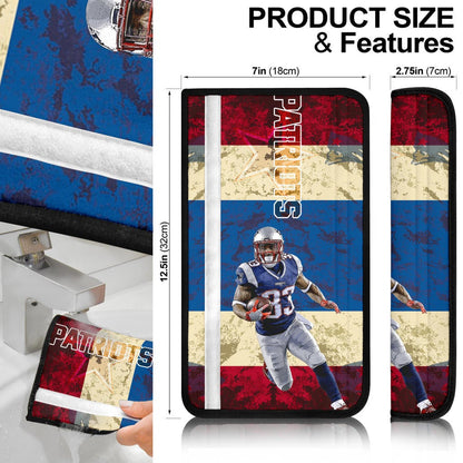 New England Patriots American Football Team Dwayne Allen Holding Rugby Ball And Running Seat Belt Covers