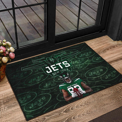 New York American Football Jets Football Door Mat Cool Player Dark Green Theme Door Mat Home Decor
