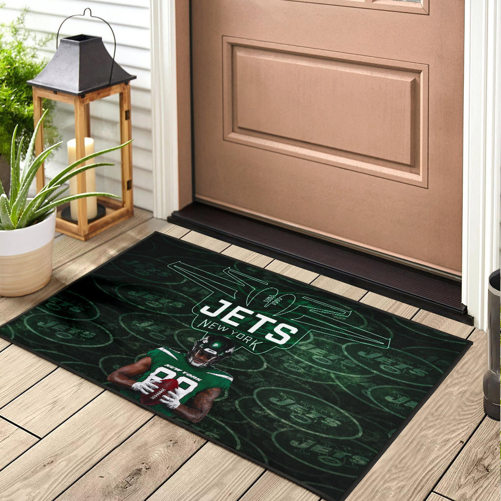 New York American Football Jets Football Door Mat Cool Player Dark Green Theme Door Mat Home Decor