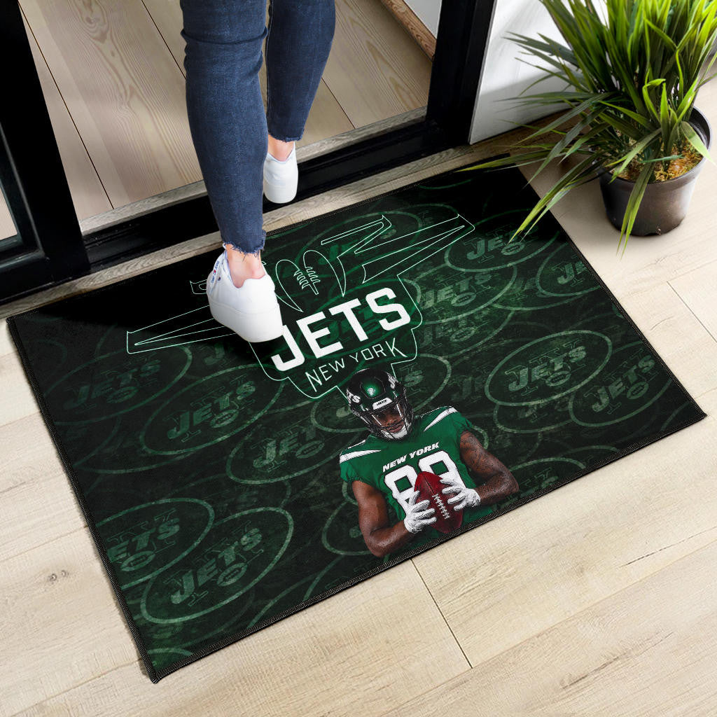 New York American Football Jets Football Door Mat Cool Player Dark Green Theme Door Mat Home Decor