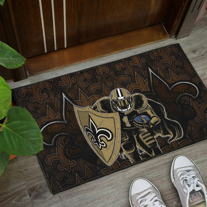 New Orleans Saints American Football Marquez Callaway 1 With Shield Saints Doodle Door Mat Home Decor