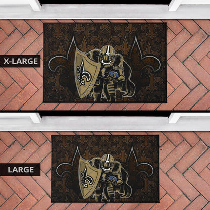 New Orleans Saints American Football Marquez Callaway 1 With Shield Saints Doodle Door Mat Home Decor
