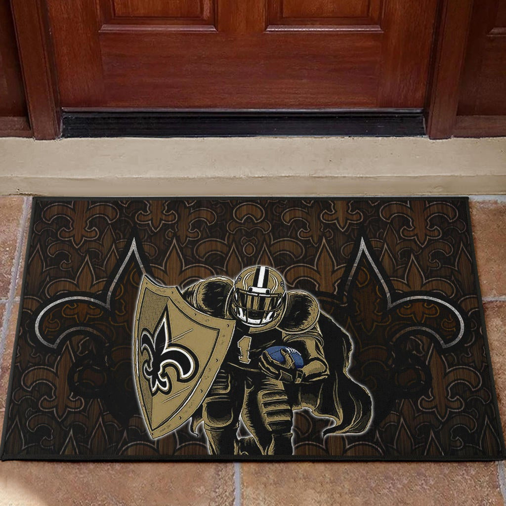 New Orleans Saints American Football Marquez Callaway 1 With Shield Saints Doodle Door Mat Home Decor