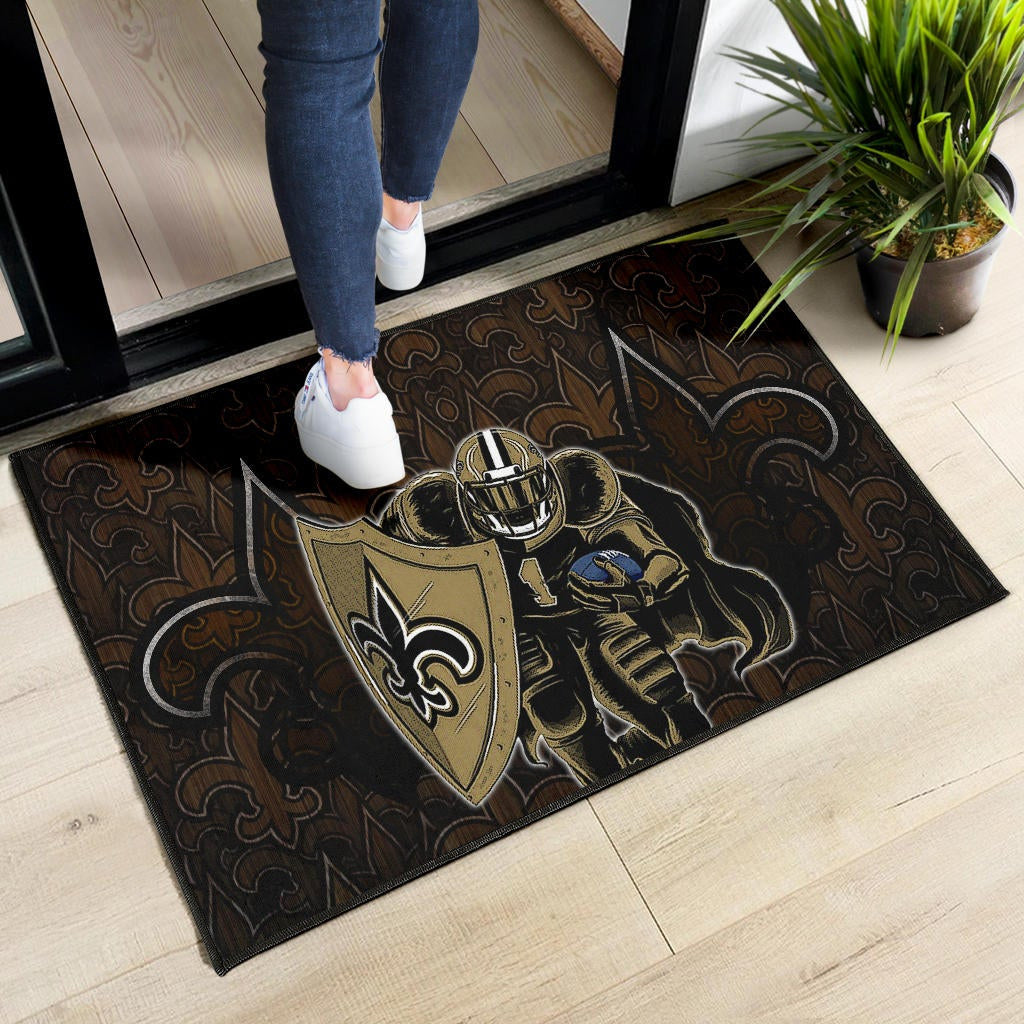 New Orleans Saints American Football Marquez Callaway 1 With Shield Saints Doodle Door Mat Home Decor