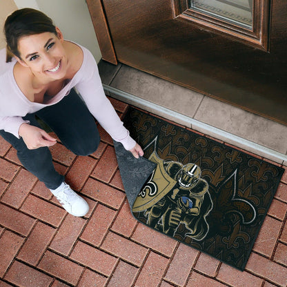 New Orleans Saints American Football Marquez Callaway 1 With Shield Saints Doodle Door Mat Home Decor