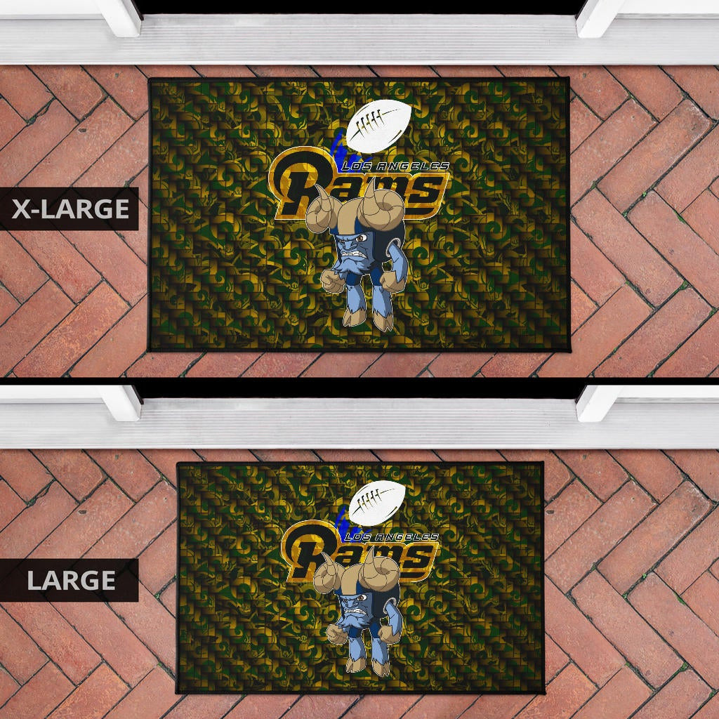 Los Angeles Rams American Football Angry Rusher LA Rampage Patterns Door Mat Home Decor