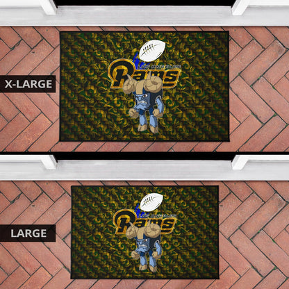 Los Angeles Rams American Football Angry Rusher LA Rampage Patterns Door Mat Home Decor