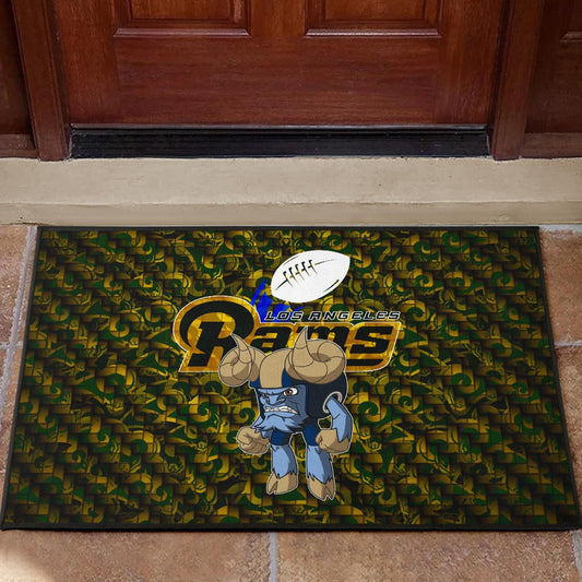 Los Angeles Rams American Football Angry Rusher LA Rampage Patterns Door Mat Home Decor