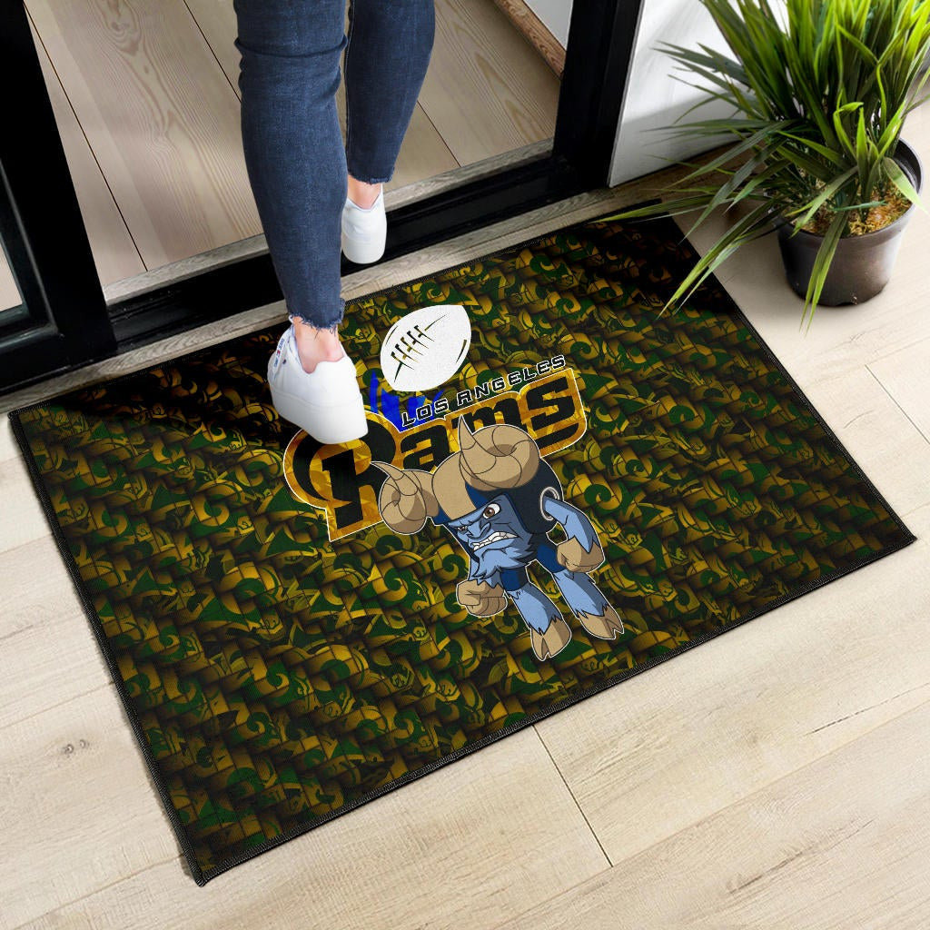 Los Angeles Rams American Football Angry Rusher LA Rampage Patterns Door Mat Home Decor