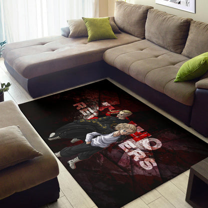 Tokyo Revengers Anime Mikey And Draken Together Red Theme Area Rug Home Decor