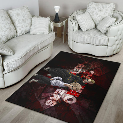 Tokyo Revengers Anime Mikey And Draken Together Red Theme Area Rug Home Decor