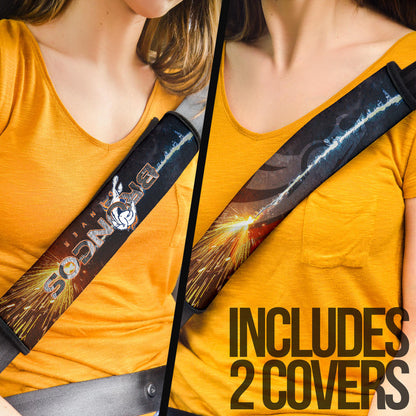 Denver American Football Broncos Football Machine Steel Broncos Metal Melting Seat Belt Covers